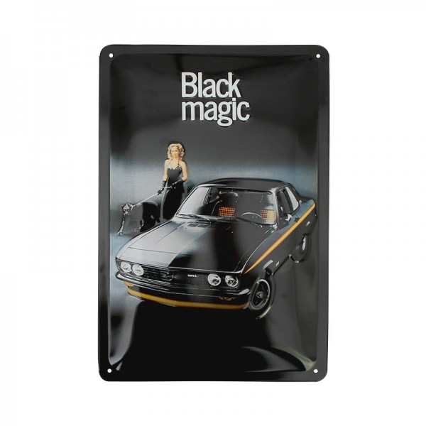 Opel Manta - Blechschild "Black Magic"